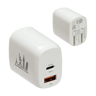 20W Fast USB-C PD Charger with Dual Outputs